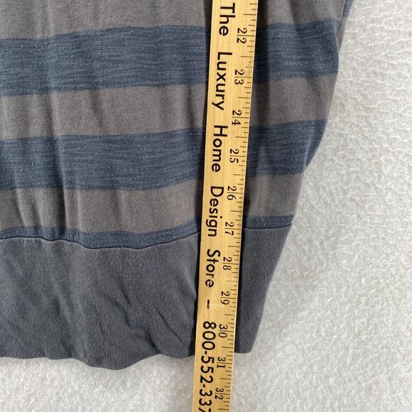 SPLENDID Cardigan L Striped V-Neck Button Front Long Sleeve Cotton Jersey Gray - Picture 9 of 11